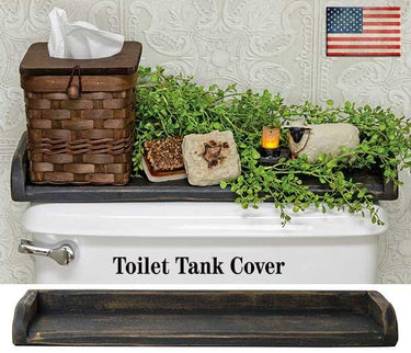Distressed Black Toilet Tray - The Fox Decor